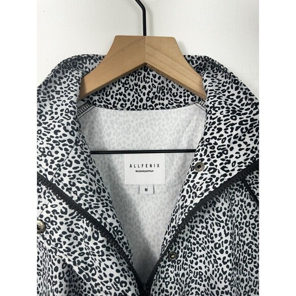 Allfenix White Leopard Print Cropped Full Zip Jacket Anthropologie Medium - Picture 8 of 12